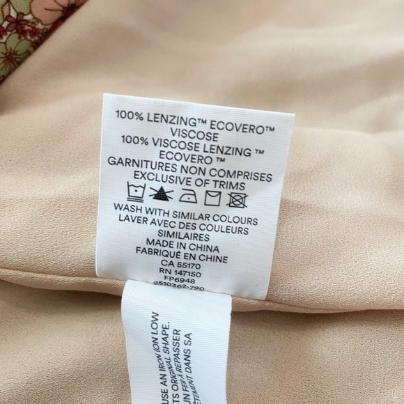 FRANK & OAK PINK GREEN COLORFUL FLORAL SHORT SLEEVE WRAP DRESS - M - Picture 10 of 10